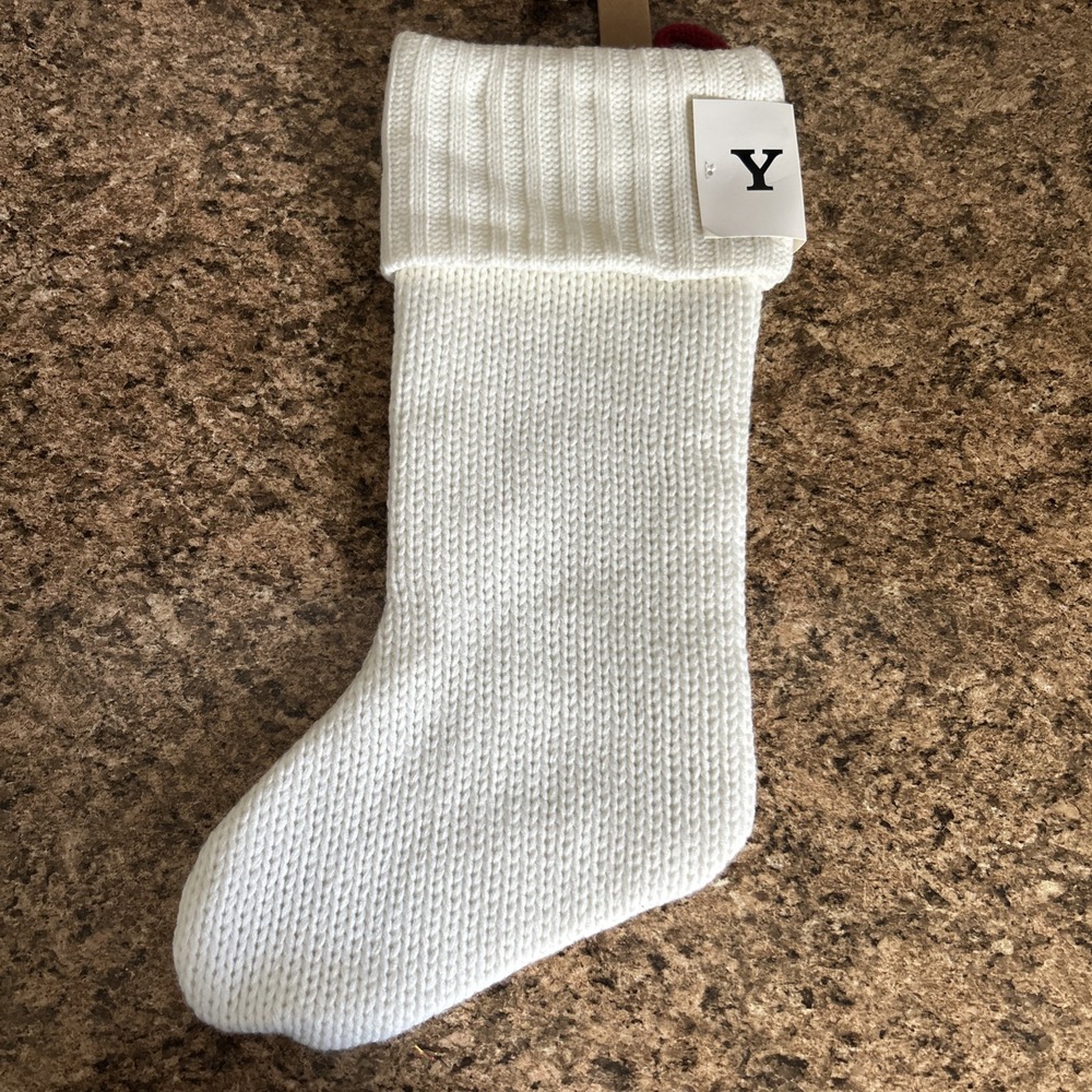 Wondershop Letter Y Red Monogram Full Size White Knit Christmas Stocking - Picture 4 of 4